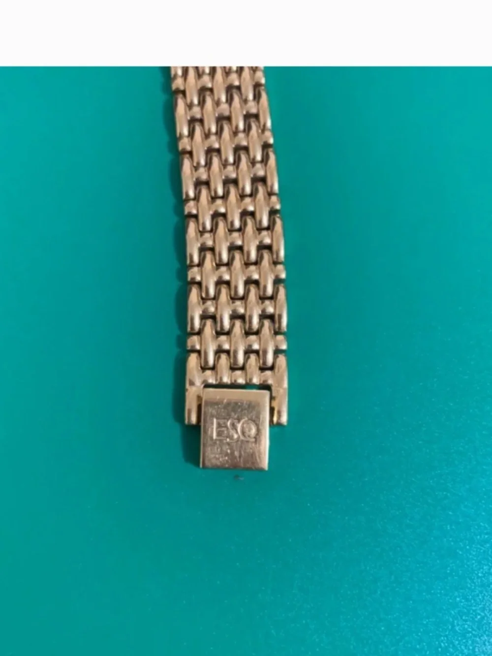Esquire ESQ Ladies Watch Diamonds Pearl Dial Gold Tone Bracelet and Hands Swiss